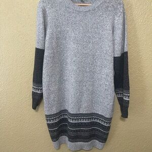 NWOT Charlie Paige Sweater Dress Gray Fair Isle | XL